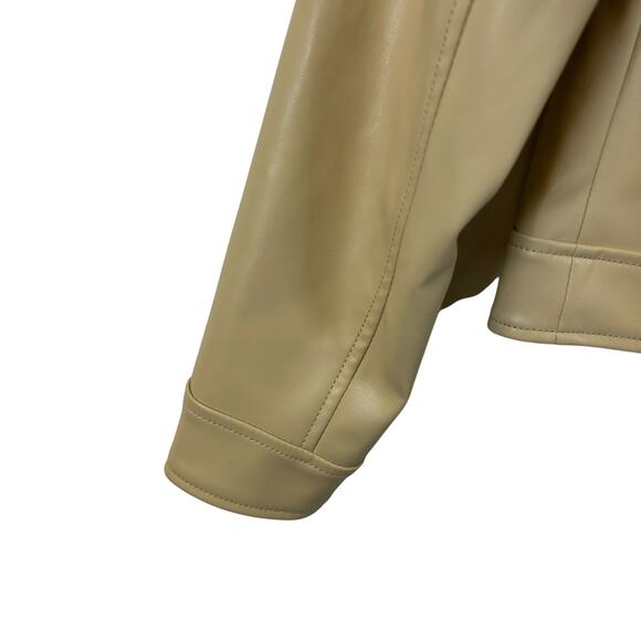 G by Giuliana Black Label Faux Leather Graphic Fringe Jacket Size XS - Picture 10 of 11